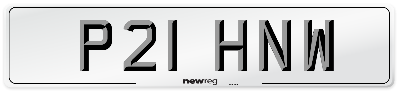 P21 HNW Number Plate from New Reg